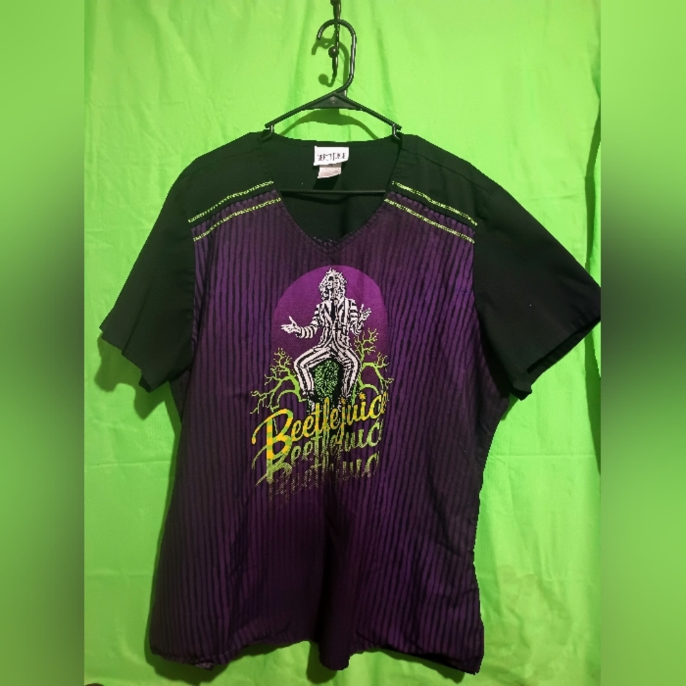 Beetlejuice scrub top
